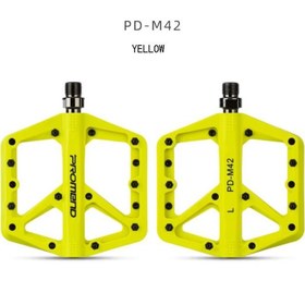 Resim motosergen Promend Renkli Platform Pedal MTB Freeride Kaymaz Rulmanlı Plastik Pedal Ultra Hafif Sarı Renk 