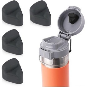Resim Yunboo 4 Adet Sızıntı Engelleme Silikon Tıkanırcı - Quick Flip Go 24/36 Oz Su Şişesi Kapağı Yerine Değiştirme Parçaları Siyah 