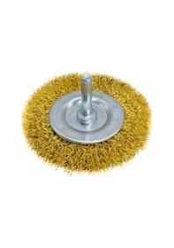 Resim 6242 Pimli Saçaklı Dairesel Tel Fırça Sarı Telli 75 Mm 