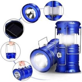 Resim Kamp Lambası Solar Şarjlı Kızaklı Kamp Feneri Led Lamba Işıldak Çoklu Renk 