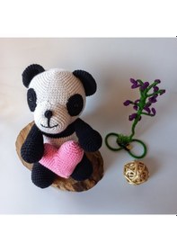 Resim Atölye Bigi Panda Pako ve Kalp BB6N Amigurumi Oyuncak 