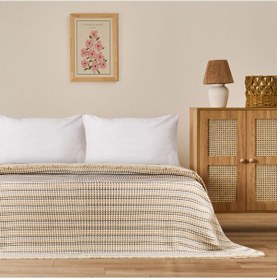 Resim Soft Lamina Tek Kişilik Yatak Örtüsü - Krem / Renkli - 160x220 Cm Çok Renkli 