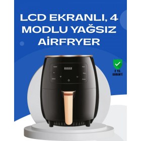 Resim Marsilyan 6l Yağsız Fritöz 2400W Dokunmatik Ekran Otomatik Kapanma Airfryer 