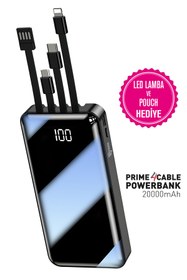 Resim İntouch 20.000 Mah Prime Dijital Göstergeli Dahili Çoklu Kablolu Powerbank,siyah 