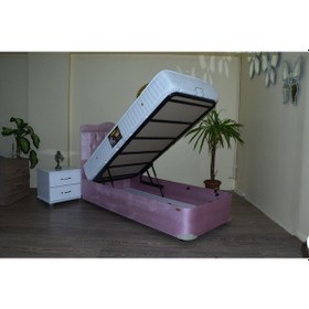 Resim Bengimobilya Baza-Başlık-Yatak Ortopedik Tay Tüy Pembe Kumaş Kapitone Başlık M 