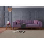 Resim Perla Sofa Velar Yataklı Kanepe Keten Mor 