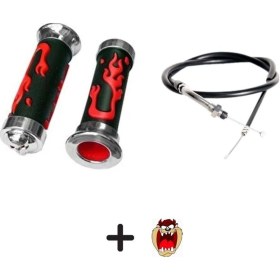 Resim Cg Çita Kırmızı Alevli Elcik Takımı+gaz Teli Seti+hdiye Tzmnya Sticker 