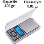 Resim Dijital Hassas Elektronik Kuyumcu Terazisi Tartı 200 gr 0.01 gr 