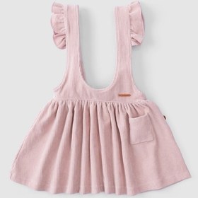 Resim Fitilli Kadife Bebek Jile Elbise Pembe 