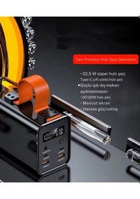 Resim Powerbank 30.000 Mah 2x Usb-c+2xusb-a+1xdc Çıkışlı 100w Apple Uyumlu MacBook Laptop Şarj Edilebilir Profesyonel Ş Siyah 