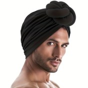 Resim Erkekler 3D Düğüm Turban Şapka, Afrika Tarzı Baş Örtüsü, Polyester, Şık Kişisel Aksesuar, Moda Erkek Baş Giysisi 