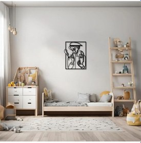 Resim Lazer Kesim Metal Duvar Dekoru Adam Ve Kedi Man And Cat Metal Duvar Tablosu Soyut 