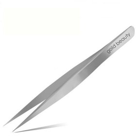 Resim Gold Beauty İpek Kirpik Cımbızı Düz Burun Paslanmaz Çelik 