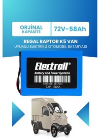 Resim Regal Raptor K5 Van Uyumlu Batarya Lifepo4 Lifepo4 72v 58ah 