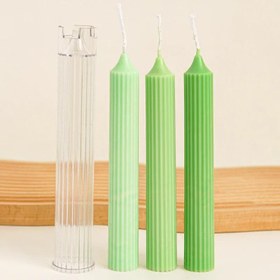 Resim Silindirik Mum Yapım Kiti - Ev Dekorasyonu İçin Akrilik Kalıplarla Benzersiz DIY Çizgili Tasarımlar Oluşturun, Sanatsal İfade İçin Kullanımı Kolay Plastik Araçlar 