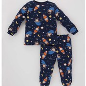 Resim Defacto Erkek Bebek Uzay Desenli Uzun Kollu Pijama Takımı A9018A523AUNV241 