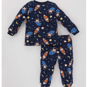 Resim Defacto Erkek Bebek Uzay Desenli Uzun Kollu Pijama Takımı A9018A523AUNV241 
