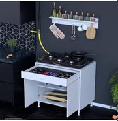 Resim Qplas Xl Set Ocak Altı Dolap 70x88x48 Cm. Beyaz Dolap Çekmeceli, Kapaklı, Raflı Ve Baharat Raflı Beyaz 