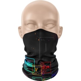 Resim Dair Aksesuar Never Give Up Neon Desenli Bandana Boyunluk Outdoor Balaklava 