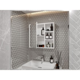 Resim ROSEPAL YARE Banyo Tuvalet Aynalı Beyaz Dolap 65' 