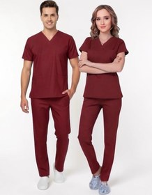 Resim Onora Unisex Soft Likra Hemşire ve Doktor Üniforması,Cerrahi Takım Scrubs Üniforma 