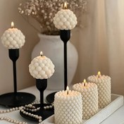Resim 2 adet Set Silikon Mum Kalıpları, Yuvarlak Köpük Tasarımı, DIY Silindir ve Küre Mum Yapımı için Reçine Döküm Kalıpları, Dayanıklı Alçı El Sanatları Kalıpları 