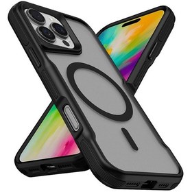 Resim İphone 16 Pro Uyumlu Magsafe Şarj Özellikli Renkli Kenar Airbag Şeritli Zore Lamer Kapak-siyah Siyah 