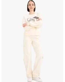 Resim DeFacto Straight Fit Gabardin Pantolon Kargo Cepli Normal Bel Düz Paça D3762AX24AUER98 