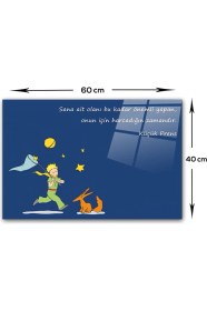 Resim Decorita Cam Ocak Arkası Koruyucu | Küçük Prens - Zaman | 40cm X 60cm 