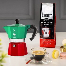Resim - Express Italia: 6 Cups Ocak Üstü Espresso Pişirici - 270ML - Karma Renk - Alüminyum Gövde - Patent 