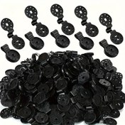 Resim 200'lü Paket Ağır Hizmet Güçlü Siyah Plastik Güneşlik Kumaş Klipsleri, Yuvarlak Tutma Güvence Klemensleri, Güneş Ağı, Bahçe, Seramik, Veranda, Bitki Kapağı Sabitleme, 7.5cm x 2.8cm 