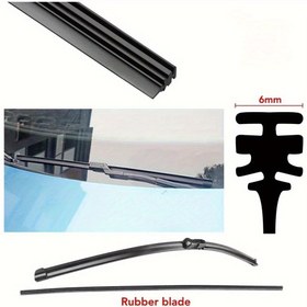 Resim Çerçevesiz Araba Camları için Fit Yumuşak Kauçuk Silecek Yedekleri - 6mm Şeritler 