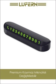 Resim Lufern Premium Oto Araba Torpido Göğüs Üstü Araç İçi Fosforlu Telefon Numaratör Yazısı Aç Kapa Park Numara 