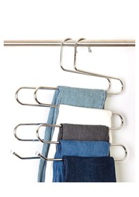 Resim 5 Bölmeli Metal Elbise Ve Pantolon Askısı - Giysi Eşarp Fular Düzenleyici Askı Krom 