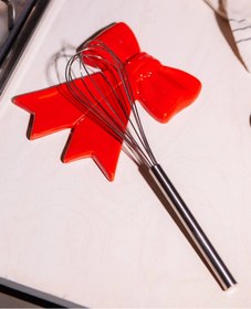 Resim Bow Fiyonk Seramik Kaşıklık - Kırmızı 