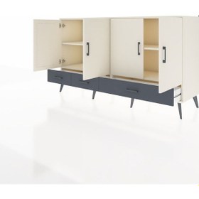 Resim Hyperion Konsol 6 Raflı 3 Çekmeceli 4 Kapaklı 176x44x99 Aytaşı-aytaşı/antrasit Aytası - Aytası 