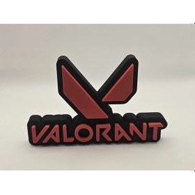 Resim Valorant Logo Standı Masaüstü Süs Oyuncu Aksesuarı Dekoratif Figü 