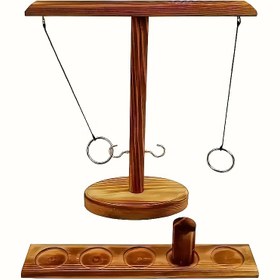 Resim Ahşap Denge Terazisi Oyunu ile Çiviler, Yetişkinler için Ultimate İç Mekan/Dış Mekan Savaşı Oyunu - Parti Malzemeleri, İçecek Eğlencesi, Bar, Ev, Parti, Tatil Hediyesi, Cadılar Bayramı Hediyesi 