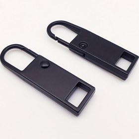 Resim 3'lü paket Siyah Metal Fermuar Kaydırağı, Bavullar ve Çantalar için Çıkarılabilir Baş Değişimi, Dayanıklı Fermuar Çekme Uçları 