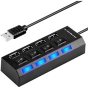 Resim Derwell 4 Port Usb 2.0 Hub Çoğaltıcı Çoklayıcı Swıtch Anahtarlı Çoklama Dişi Splitter Laptop Bilgisayar Için 