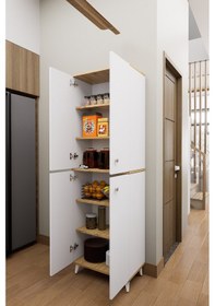 Resim Mirobi Axis Çok Amaçlı Mutfak Dolabı Kiler Dolabı Erzak Dolabı Beyaz - Çam 