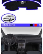 Resim Torpido Koruma Halısı Siyah Kenar Renk Mavi Volkswagen Passat B6 2007-2012 İle Uyumlu 