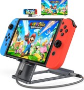 Resim Nintendo Switch OLED TV adaptörü için 3'ü 1 arada anahtar yuvası, HDMI USB 3.0 bağlantı noktası, C tipi şarj cihazı, seyahat anahtarı, taşınabilir USB C Hub standı 