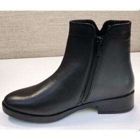 Resim Castle Black 21893-1 Kadın Hakiki Deri V Tokalı Termo Taban Bot Siyah Siyah 