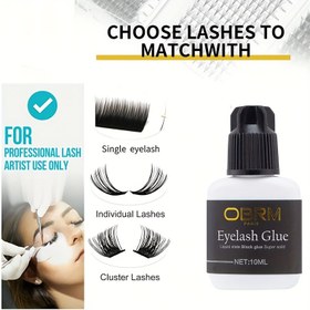 Resim 10ml OBRMHJ Takma Kirpik Yapıştırıcısı - Hızlı Kuruyan, Uzun Süre Kalıcı Yüksek Viskoziteli Formül, Profesyonel Kirpik Ustaları için Koruyucu Bantlı, Pil Gerektirmez, Yeni Başlayanlar ve Deneyimli Kullanıcılar için İdeal, Kirpik Uzatma Yapıştırıcısı, Güzellik Aksesuarı 