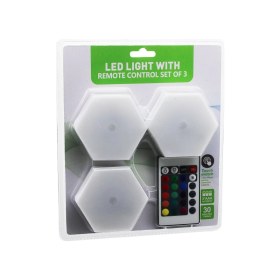Resim Nemere 3pcs - Altıgen - Rgb Kumandalı - Pilli - Dokunmatik Lamba Seti 6 LED (4887) 