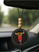 Resim Cekuonline 1.Sınıf Suni Deri Süslemeli Desenli UV Baskı Dikiz Araç Aynası Süsü Siyah - Hagi 