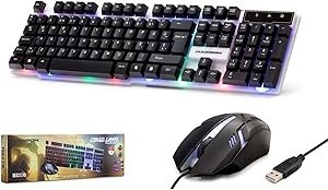 Resim Hadron H837Q Türkçe-Q Ledli USB Kablolu Oyuncu Klavye Mouse Set - Siyah-Beyaz 