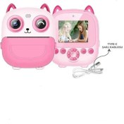 Resim Dijital Video Fotoğraf App Destekli Çocuk Kamerası Termal Resim Kağıt Baskılı Yazıcı Pembe 