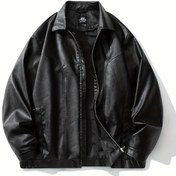 Resim Erkek Büyük Beden Ceket - Fermuarlı, Bol Kesim Uzun Elbise, Resmi ve Günlük Kombinler İçin Şık Mont - Sonbahar/Kış için Esnemeyen Kumaş 